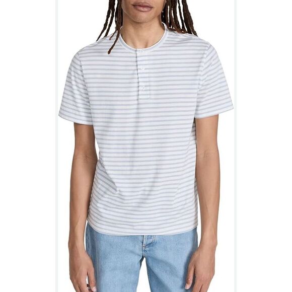 Vince Stripe Henley T-Shirt - Picture 1 of 7